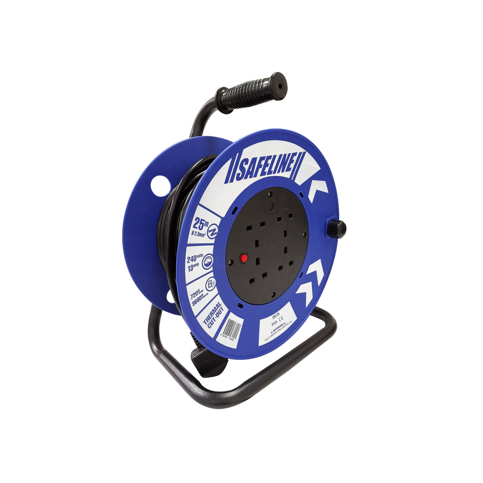 25MT X 240V 13A 2.5SQ BLUE CABLE REEL - Dynamite Hardware