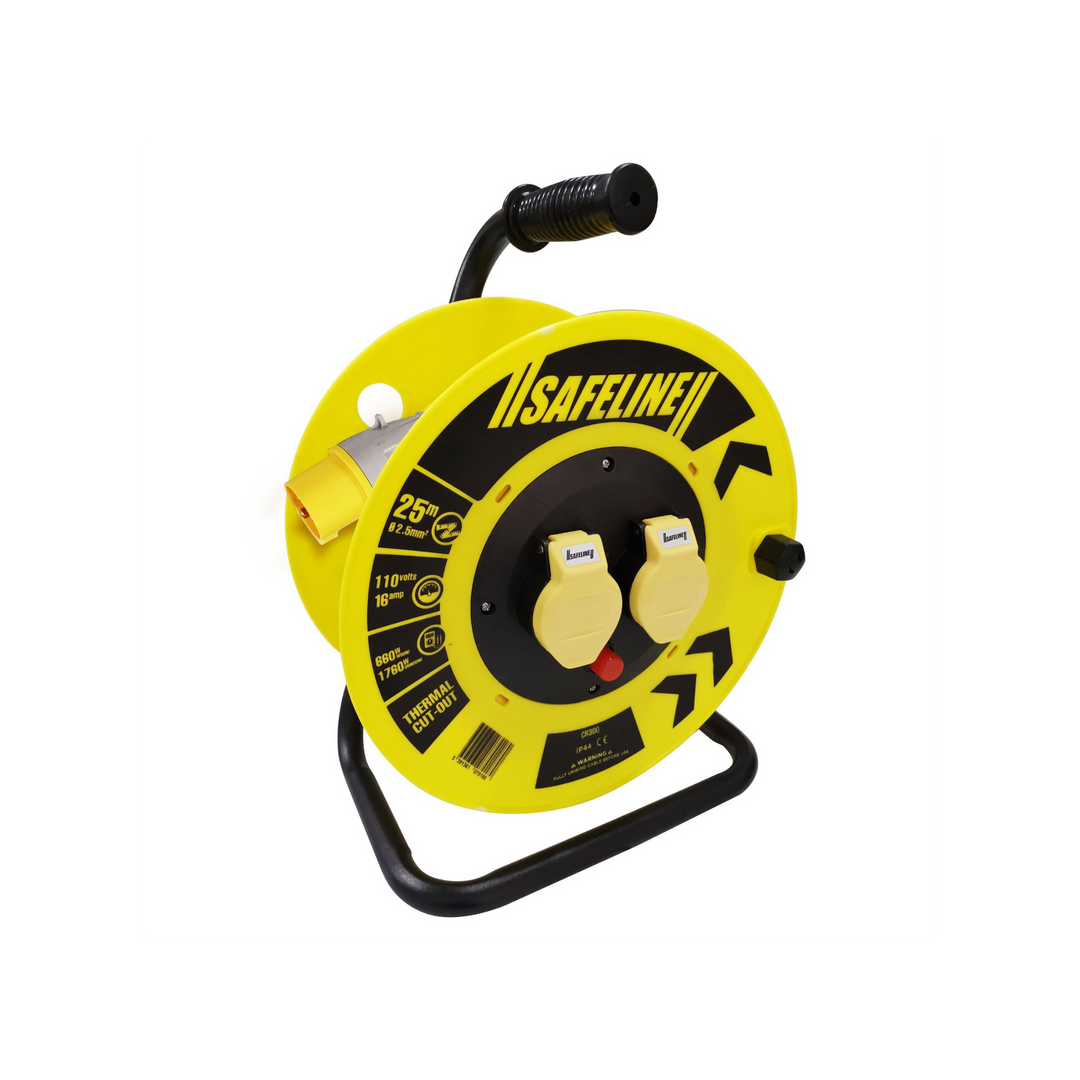 25MT X 110V X 16A 2.5 SQ YELLOW CABLE REEL - Dynamite Hardware