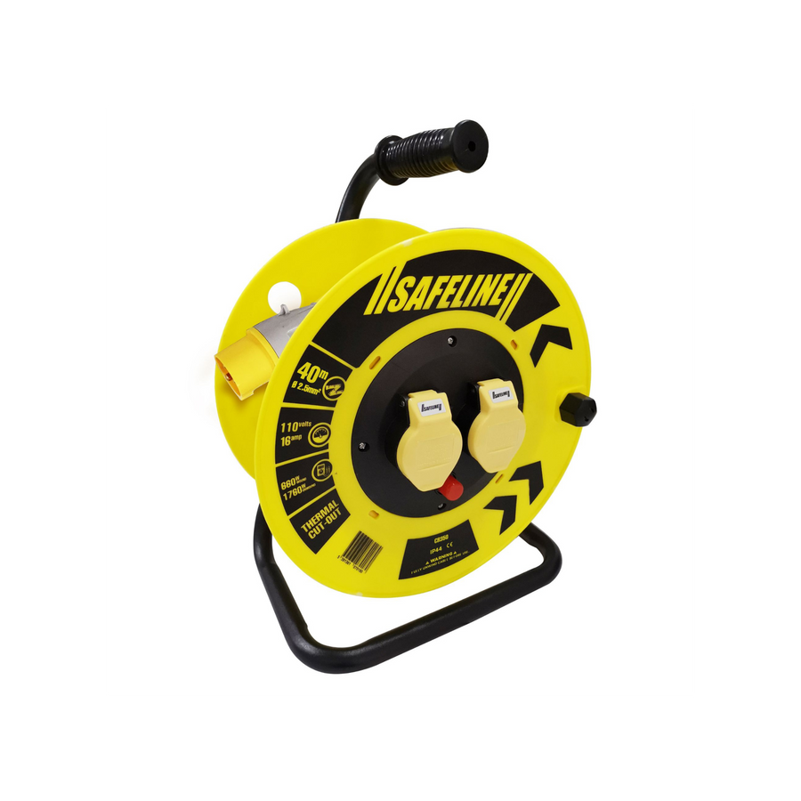 40MT X 110V X 16A 2.5 SQ YELLOW CABLE REEL - Dynamite Hardware