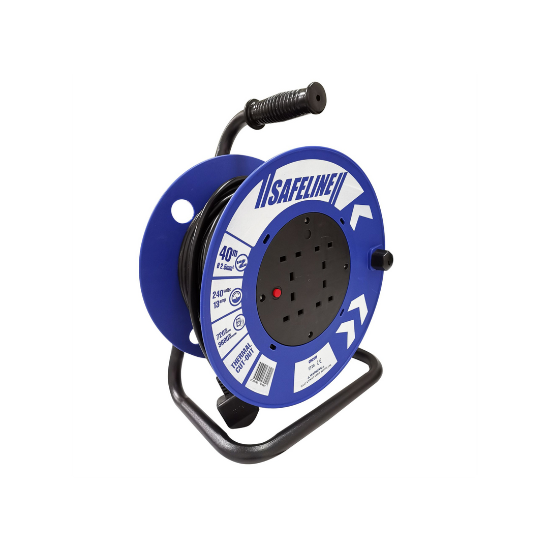 40MT X 240V X 13A 2.5SQ BLUE CABLE REEL - Dynamite Hardware