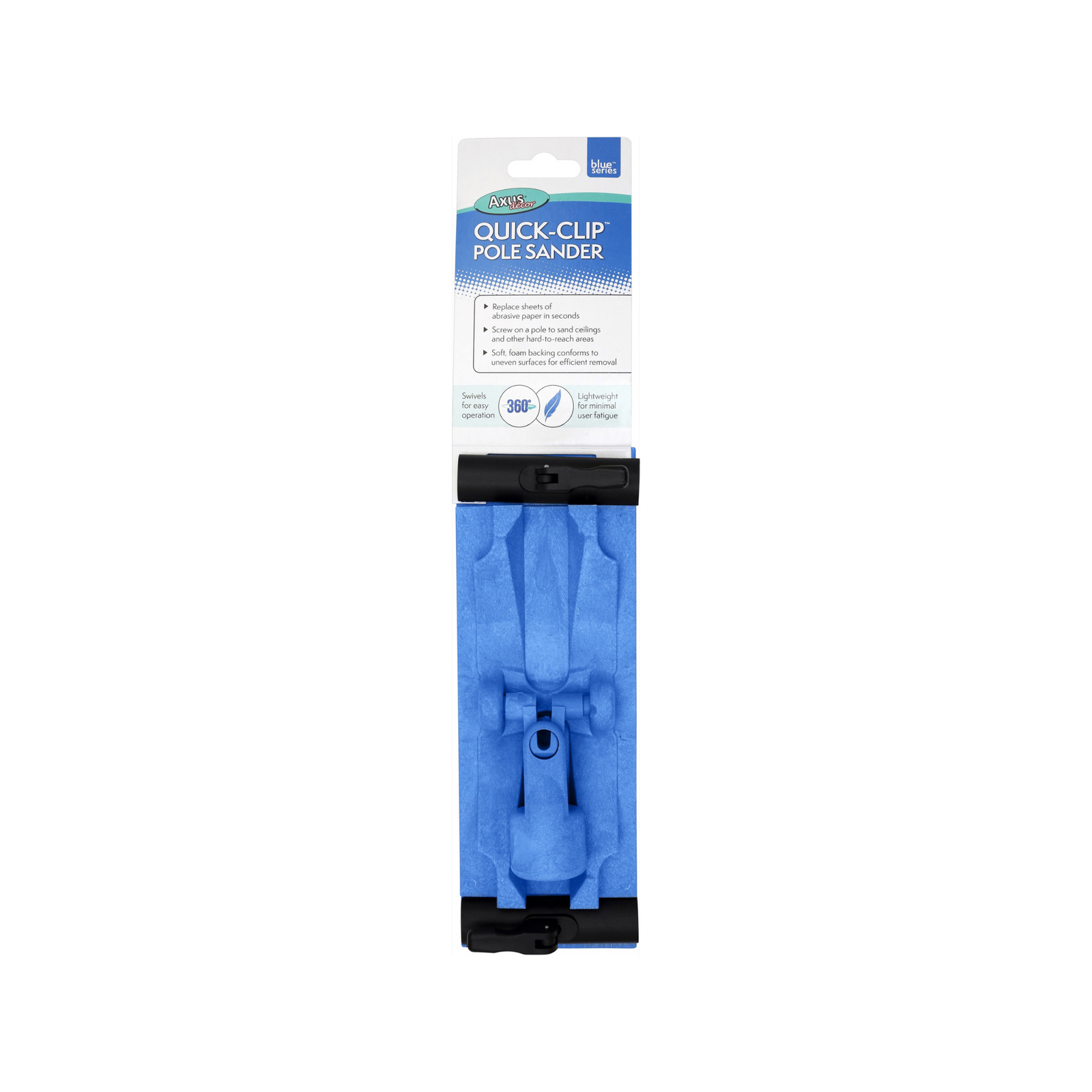 Axus Decor - Quick-Clip Pole Sander, (Blue Series) - Paint Barrier Sheet Dynamite Hardware