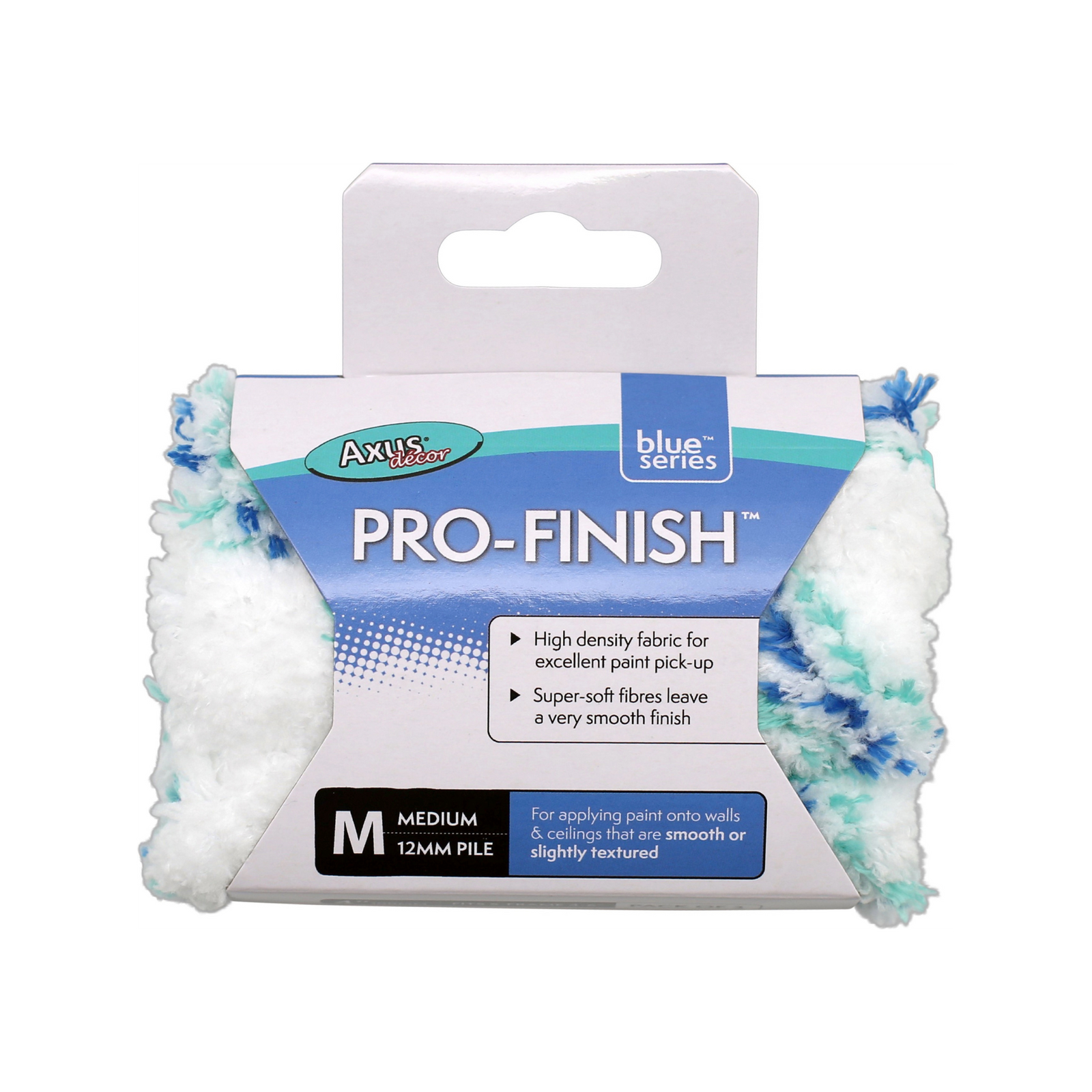 Axus Decor - Pro-Finish Mini Roller, Blue Series (4" / 100mm, Triple Pack) - Paint Application By Roller Dynamite Hardware