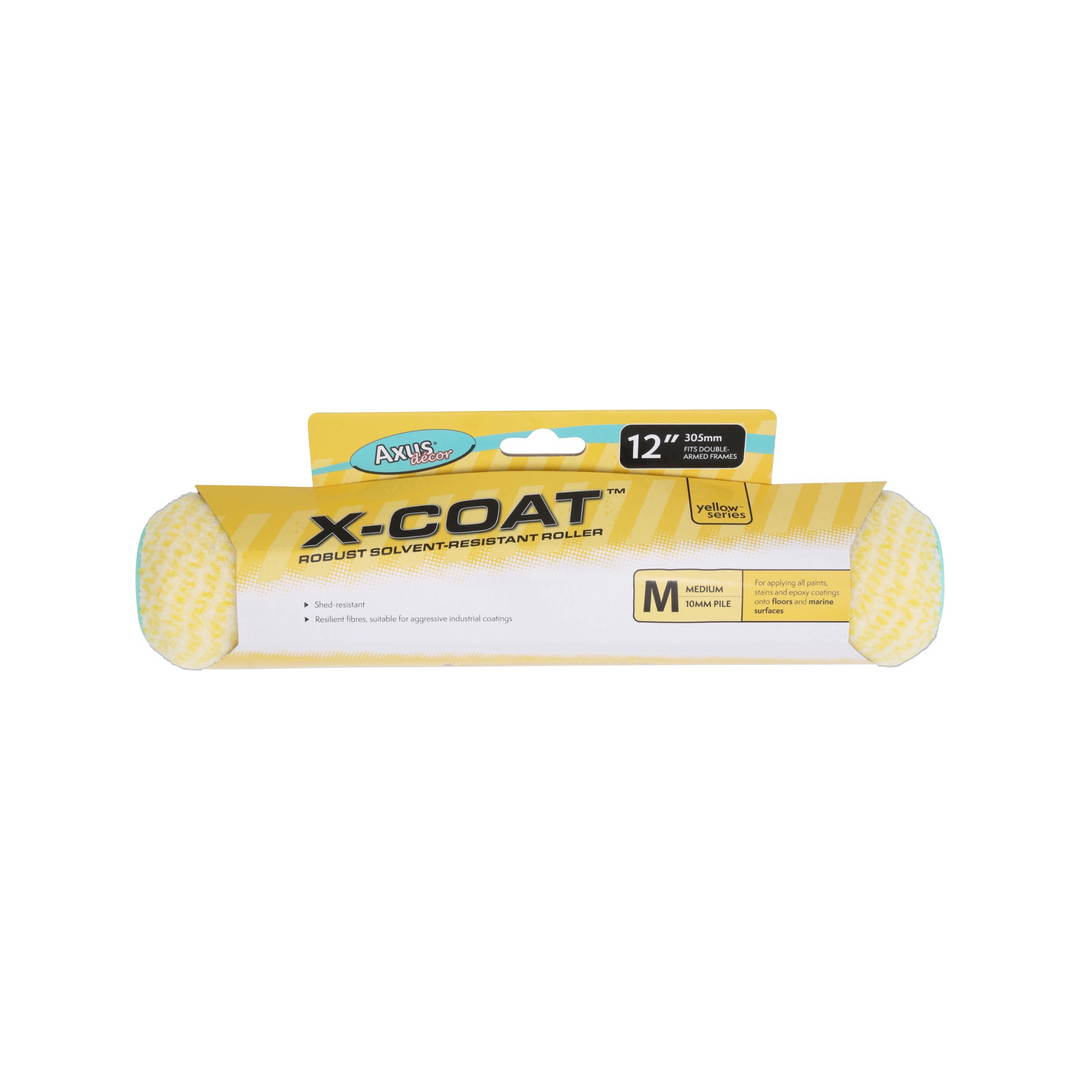 Axus Decor - X-Coat Roller Sleeve Yellow Series (12" x 305mm) - Paint Application By Roller Dynamite Hardware