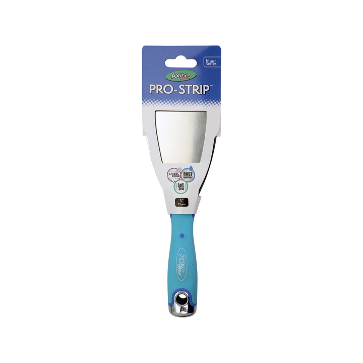 Axus Decor - Pro Strip Scraper, Blue Series (3" / 75mm) - Paint Barrier Sheet Dynamite Hardware