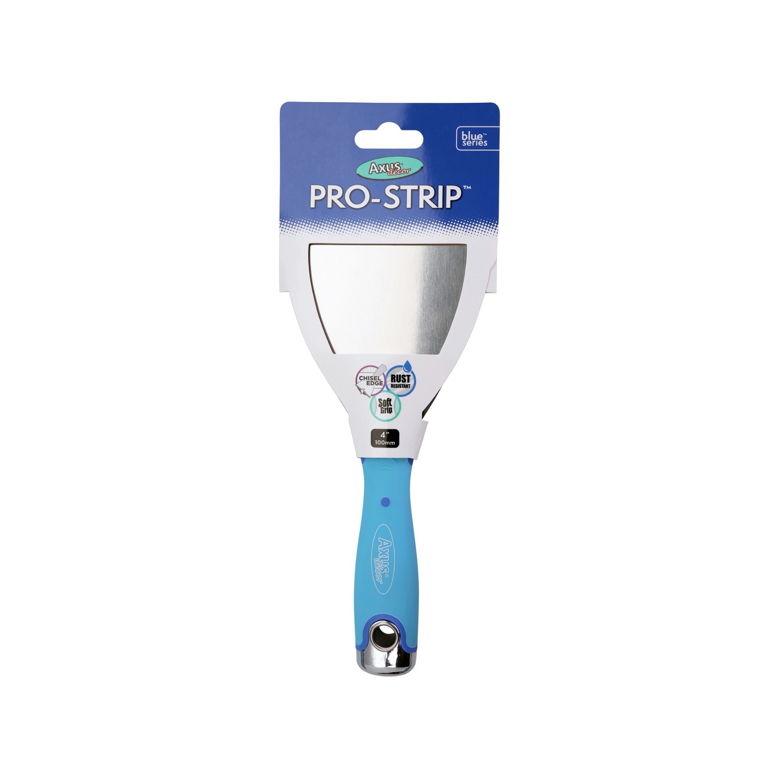 Axus Decor - Pro Strip Scraper, Blue Series (4" / 100mm) - Paint Barrier Sheet Dynamite Hardware