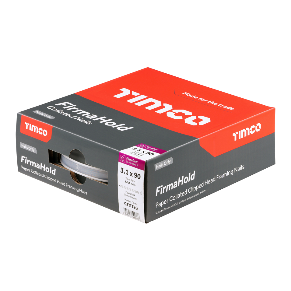 Galvanised Clipped Head Framing Nails 3.1 x 90mm Smooth Shank – Box of 2,200 (Nails Only)