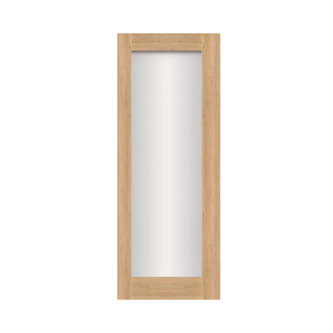 SEADEC Cheshire Natural Oak 1 Panel Shaker Frosted Glass Door (44MM) - DOOR Dynamite Hardware