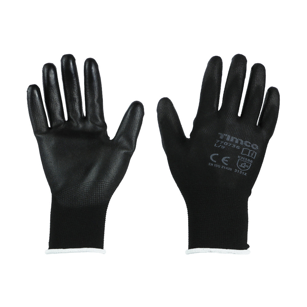 Durable Grip Gloves - PU Coated Polyester Large - Dynamite Hardware
