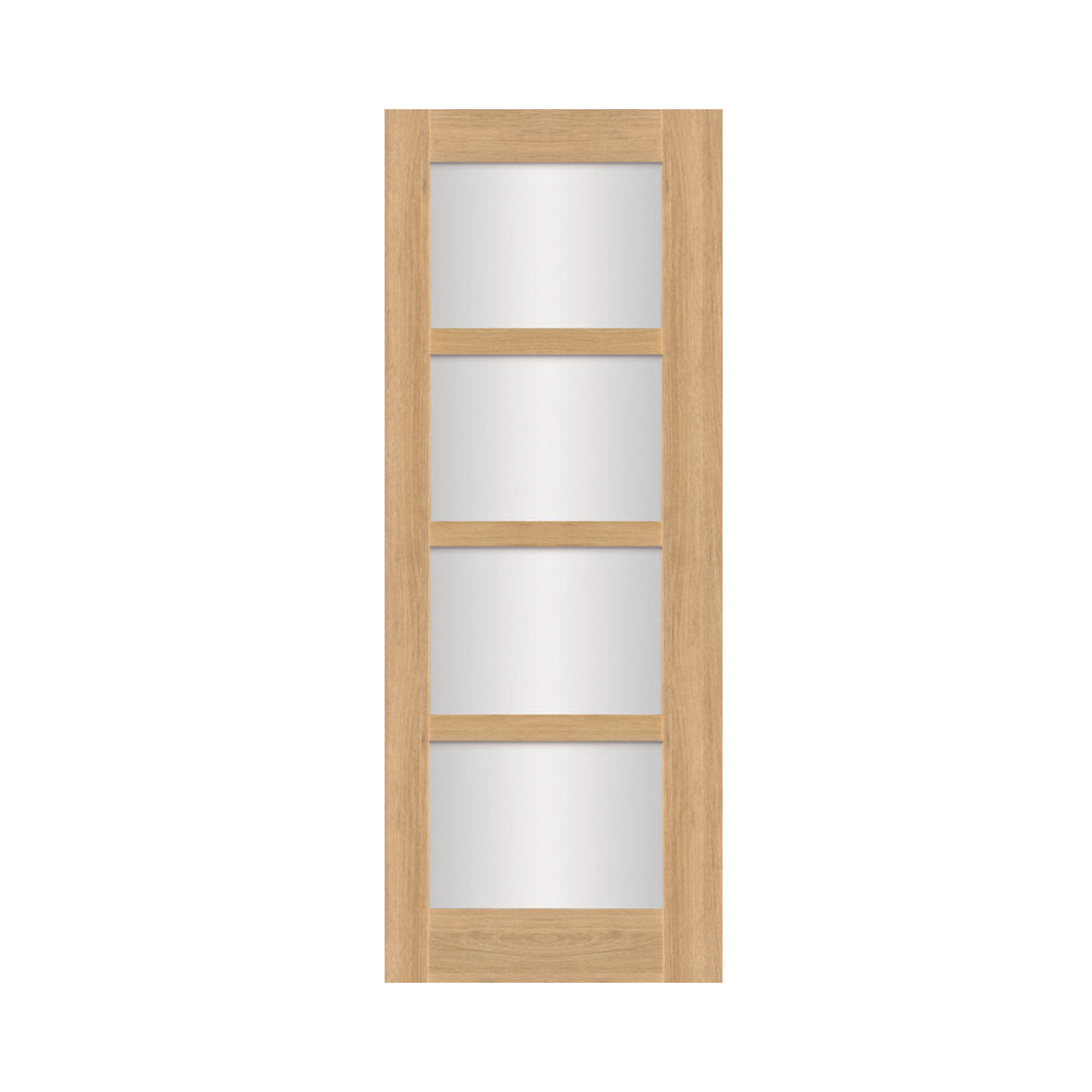 SEADEC Columbus Natural Oak 4 Panel Shaker Frosted Glass Oak(44MM) - DOOR Dynamite Hardware