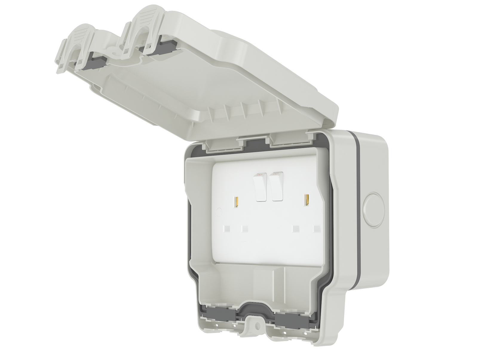 Sasta 2 Gang 13 Amp Switched Outdoor Socket (IP66) - Electrical Dynamite Hardware