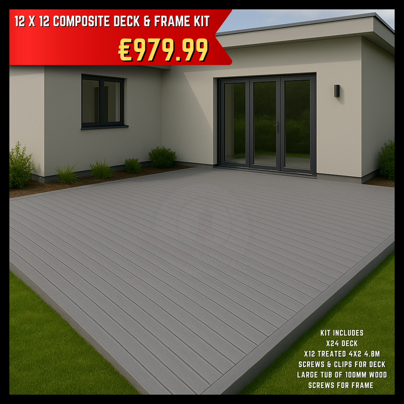 DYNAMITE DECK & FRAME 12FT X 12FT KIT GREY
