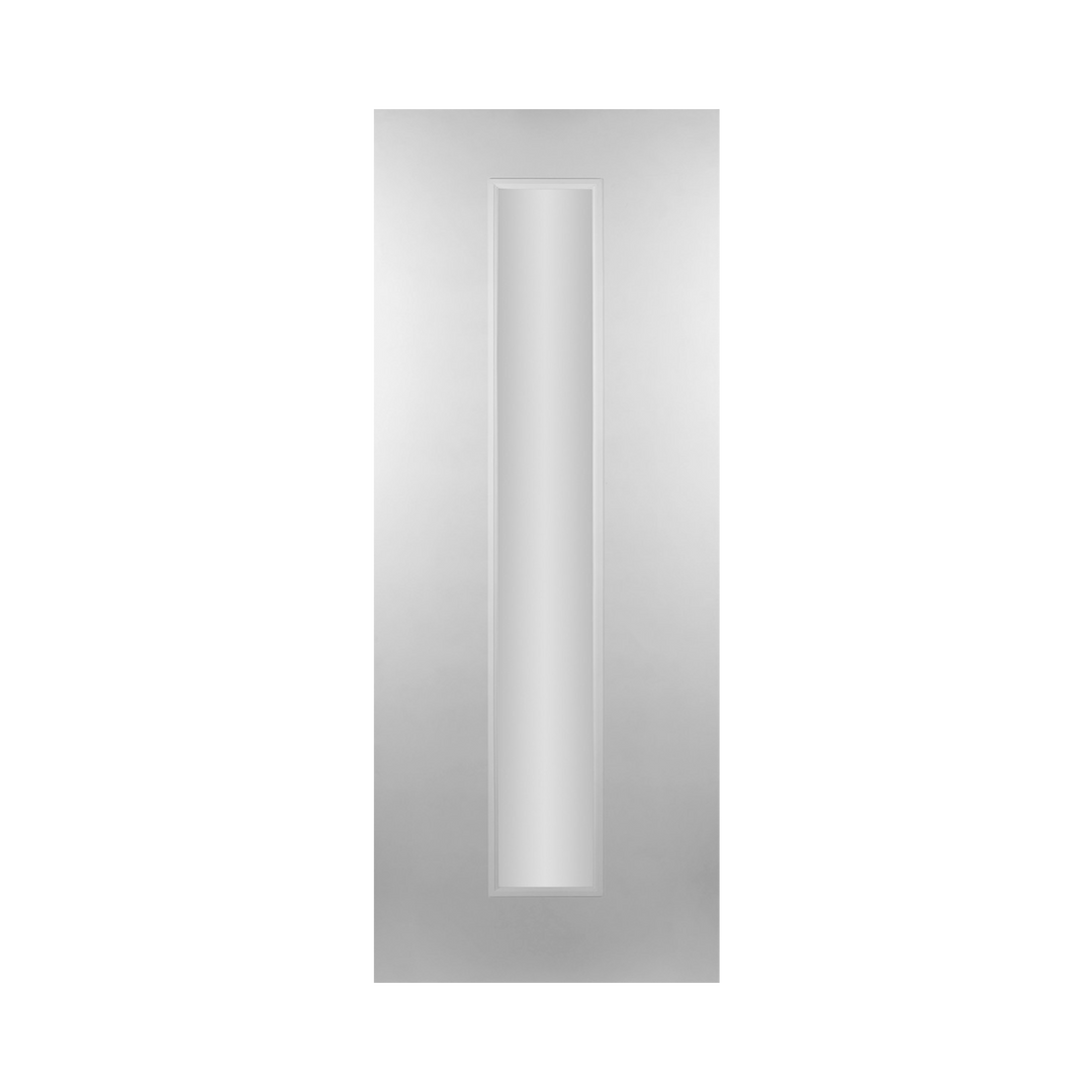 SEADEC Delaware Single Panel Clear Glass White Primed Design Glass (44MM) - DOOR Dynamite Hardware