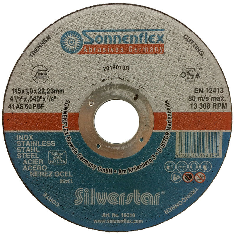 Abracs 4.5in Stainless Steel Cutting Disc Wafer Thin 1mm