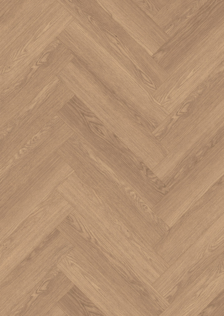 Brown Baronia Oak herringbone laminate flooring plank detail