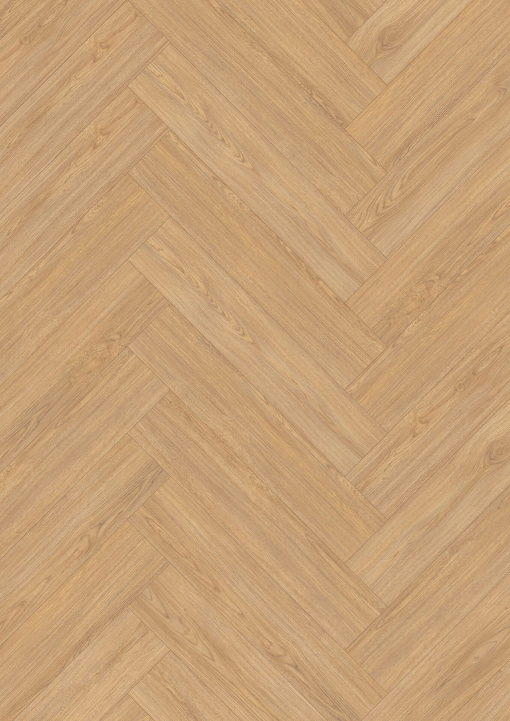 Natural Casella Oak herringbone laminate flooring plank detail