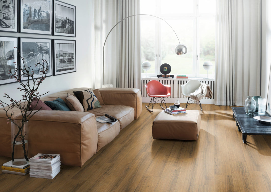 Cognac Brown Sherman Oak Aqua 8mm AC5 Laminate Flooring