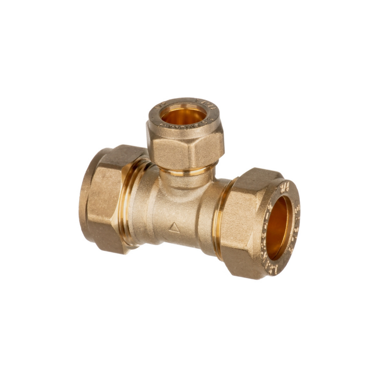 Easi Plumb - 3/4" x 3/4" x 1/2" Unequal Tee - Irish Brass Compression Fittings Dynamite Hardware