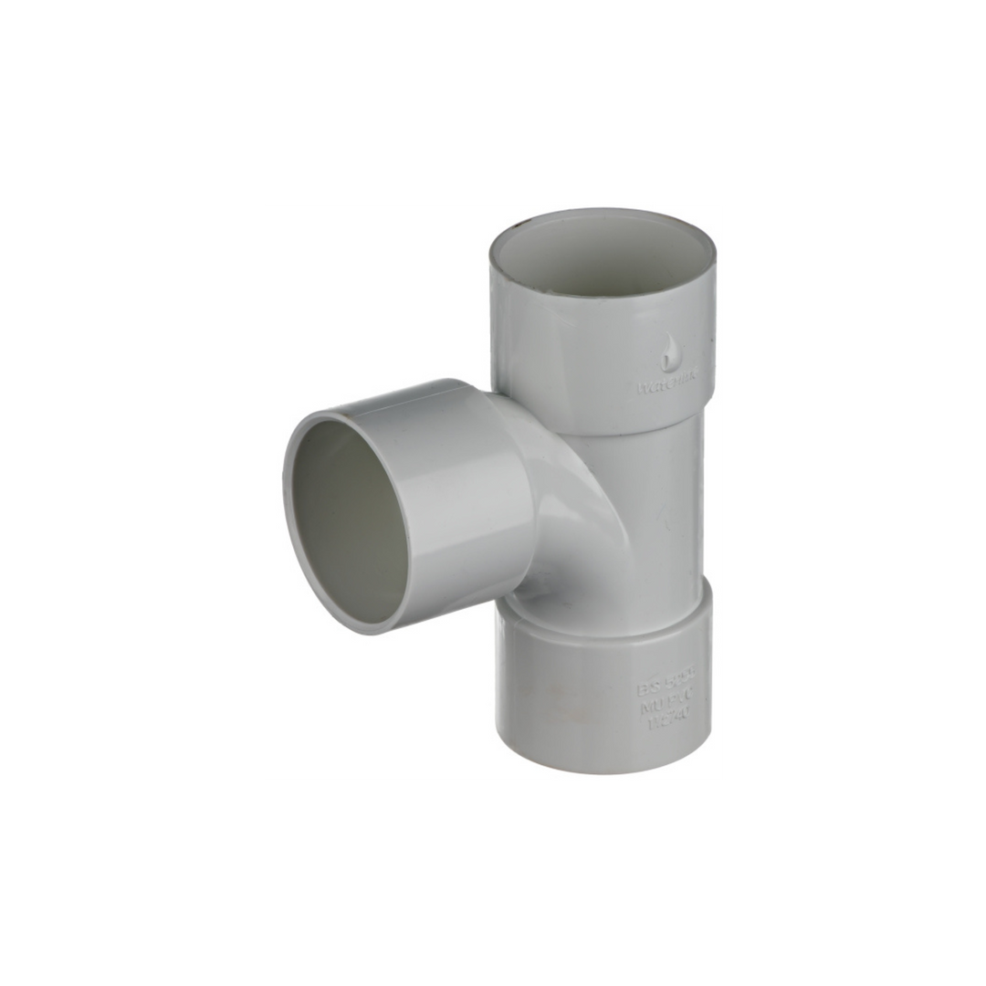 Easi Plumb - 40mm X 90 Deg. Tee - Solvent Weld Waste Pipe Fittings - White Dynamite Hardware