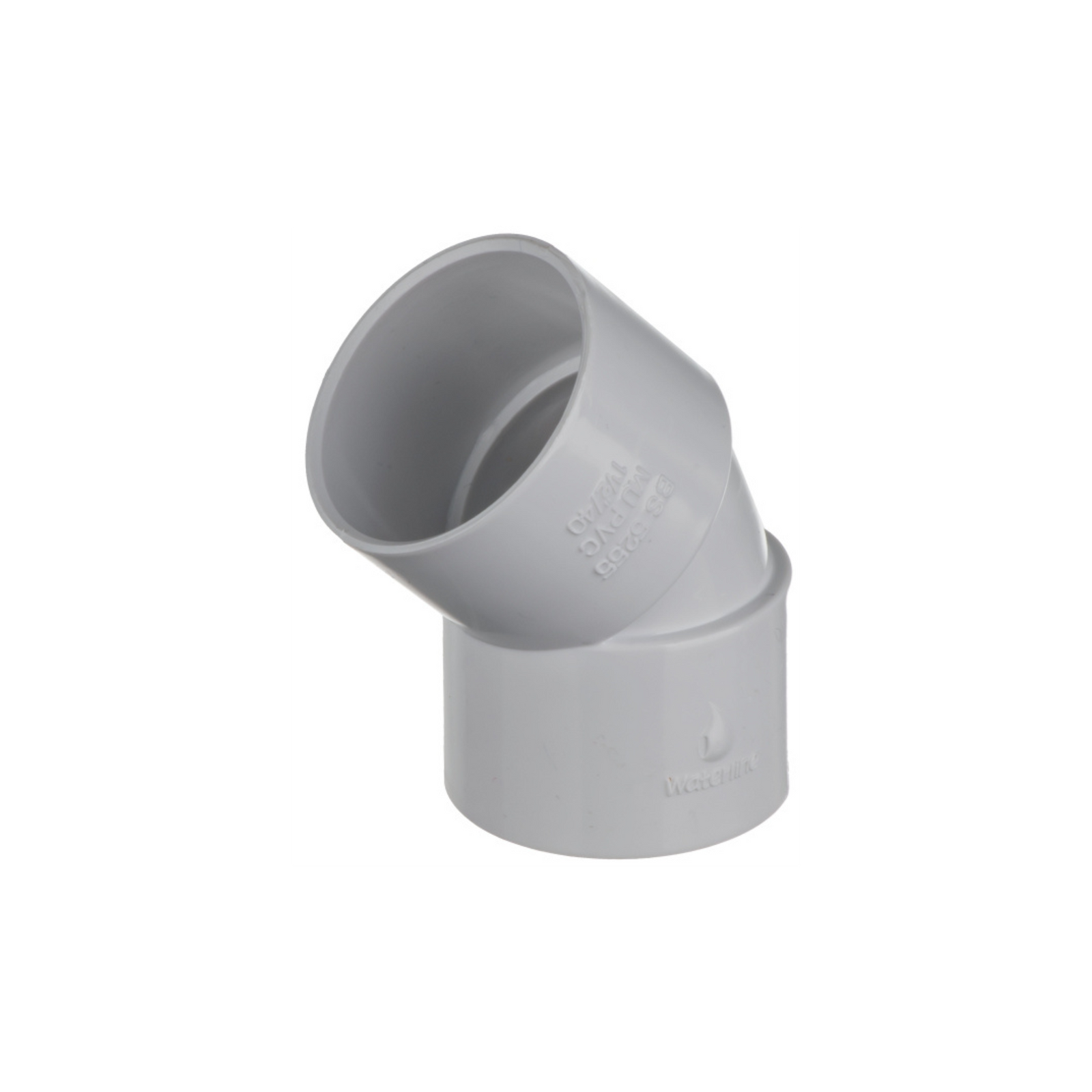 Easi Plumb - 40mm White Waste 45 Deg. Bend - Solvent Weld Waste Pipe Fittings - White Dynamite Hardware