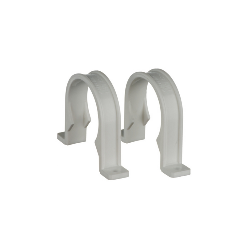 Easi Plumb - 32mm White Waste Pipe Clips (Pack 2)