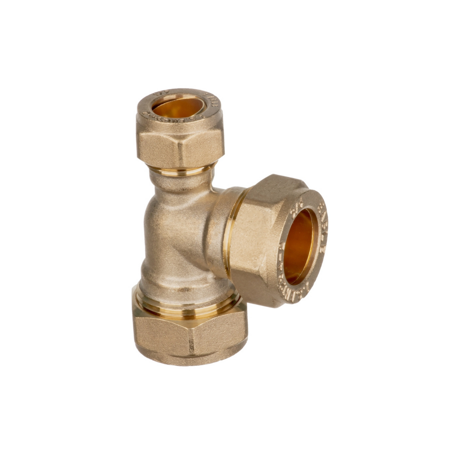 Easi Plumb - 3/4" x 1/2" x 3/4" Unequal Tee - Irish Brass Compression Fittings Dynamite Hardware