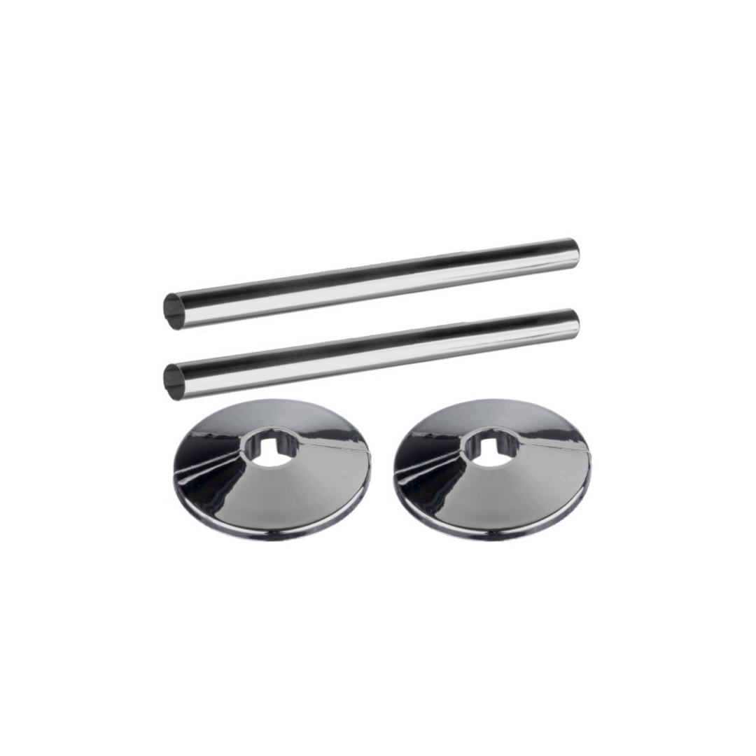 Easi Plumb - Towel Rail Pipe Cover Kit - Chrome - Replacement Radiator Valve Caps Dynamite Hardware