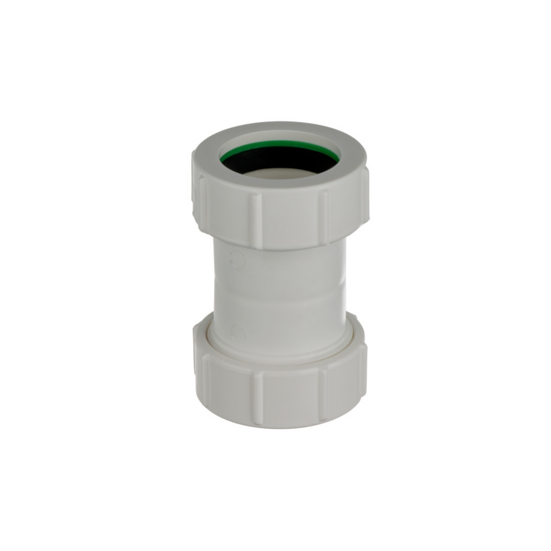 Easi Plumb - 40mm Straight Coupling - Compression Waste Pipe Fittings White Dynamite Hardware