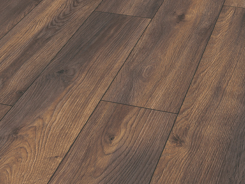 8Mm Rooms Aqua Suite 4V Elba Oak Brown - 2.11M2 Pk  - Ac5 - Nr Surface - Aqua Pearl Joint, 24 Hr Nalfa Tested - 8 X 191 X 1380Mm