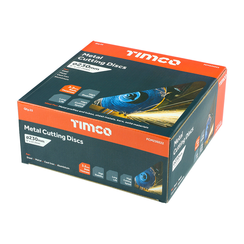 230 x 22.2 x 3.2 Timco Metal Cutting Disc  (Box Of 25)