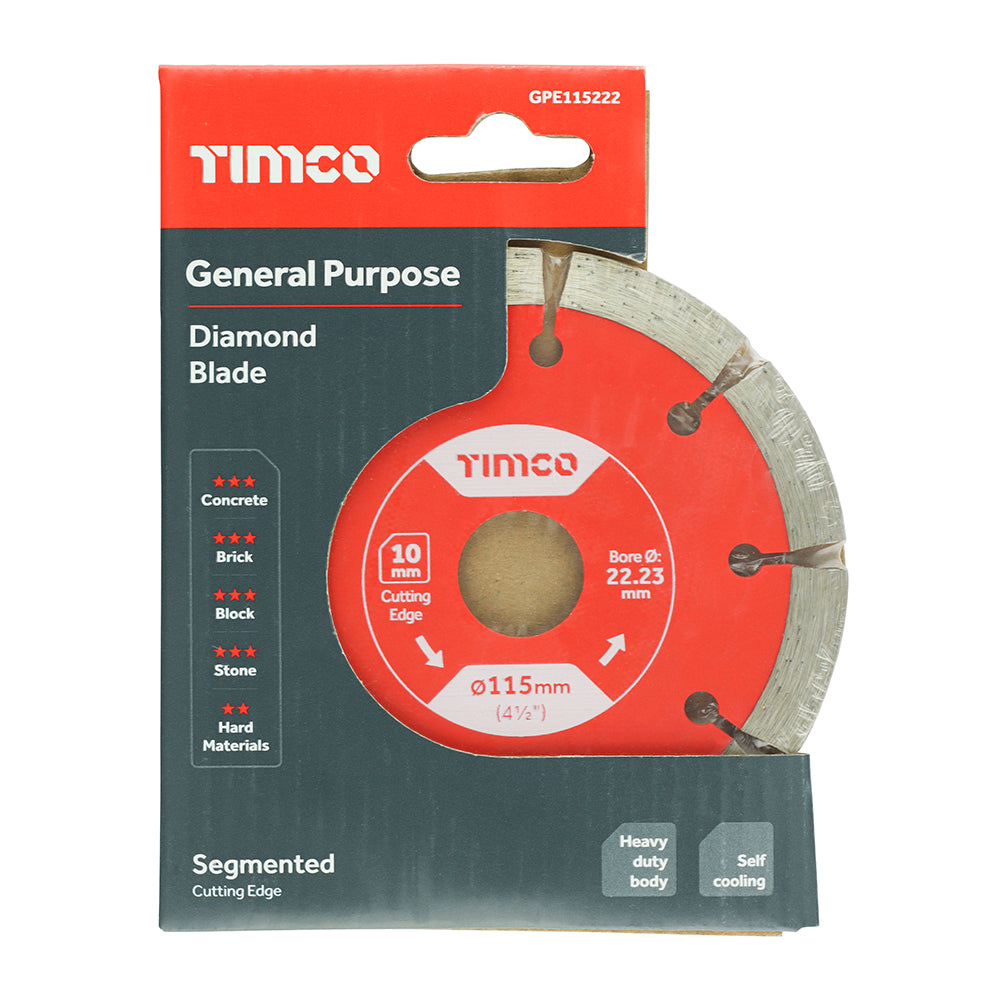D 115 x 22.22 Timco Diamond Blade - Segmented  (Box Of 10)