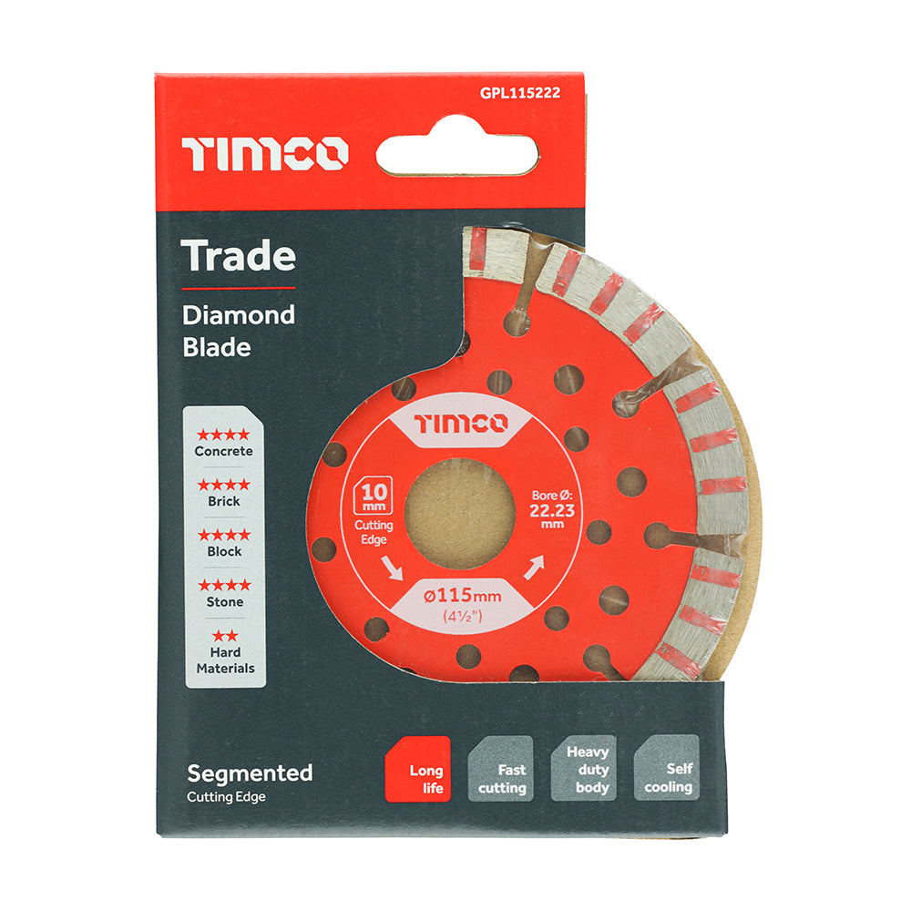 DT 115 x 22.2 Timco Diamond Blade Trade - Segmented  (Box Of 10)
