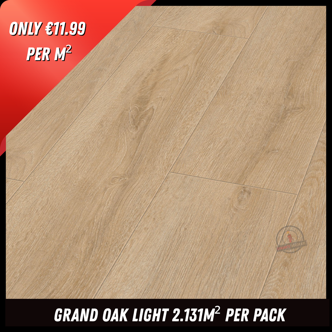 8Mm Excel 4V Grand Oak Light - 2.131M2 Pk  - Ac4 - Wg Surface Finish - 8 X 193 X 1380Mm