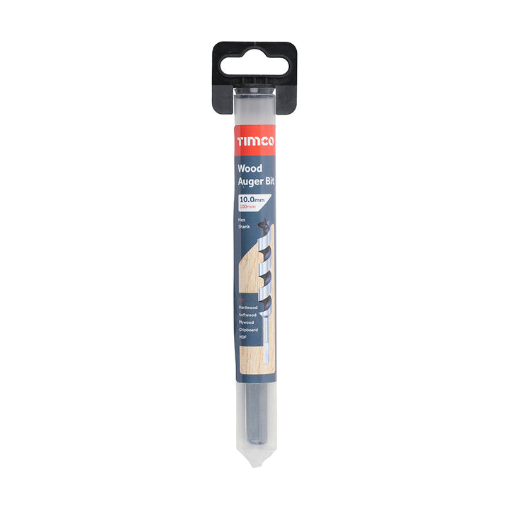 10.0 x 100 Wood Auger Bit - Hex Shank
