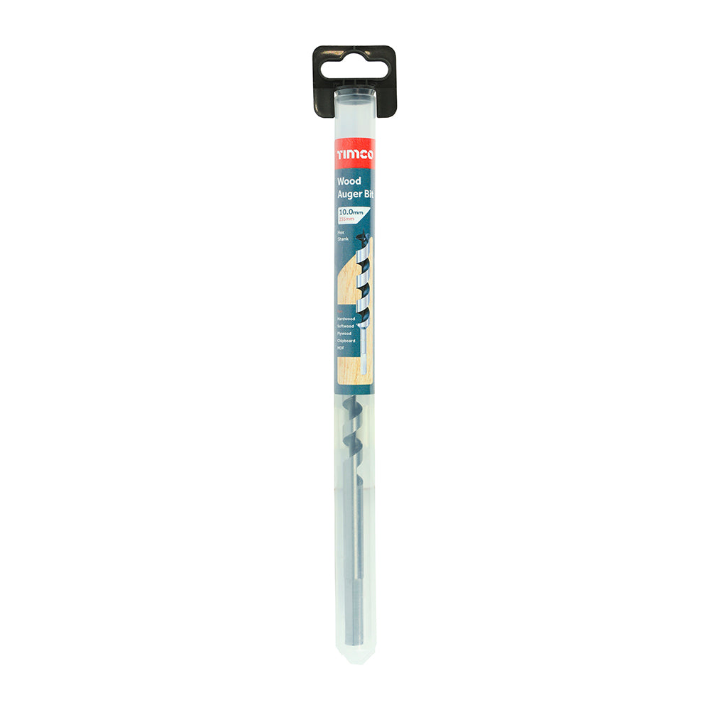 10.0 x 235 Wood Auger Bit - Hex Shank