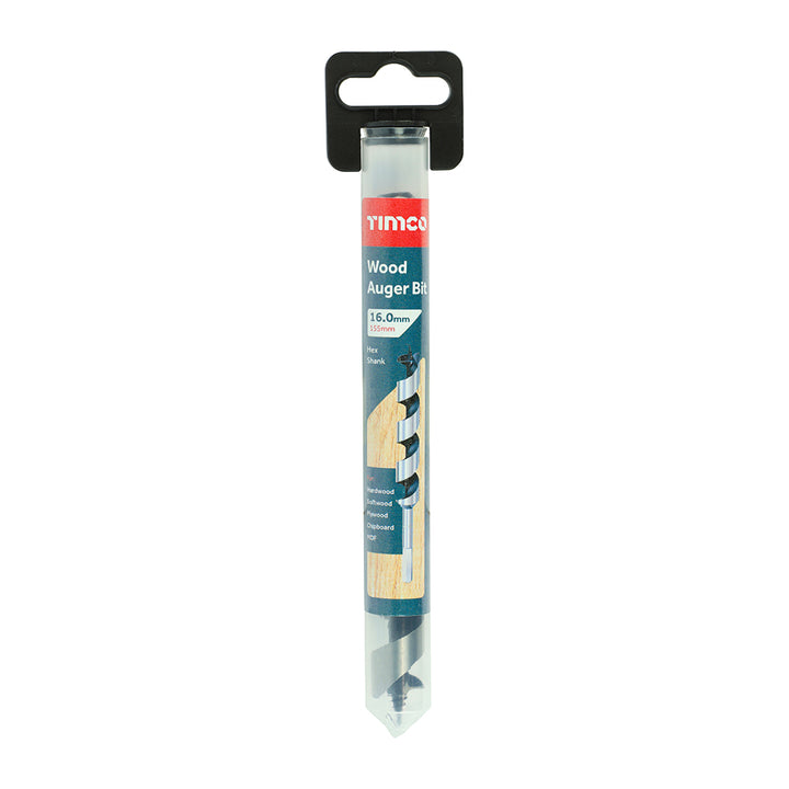 16.0 x 155 Wood Auger Bit - Hex Shank