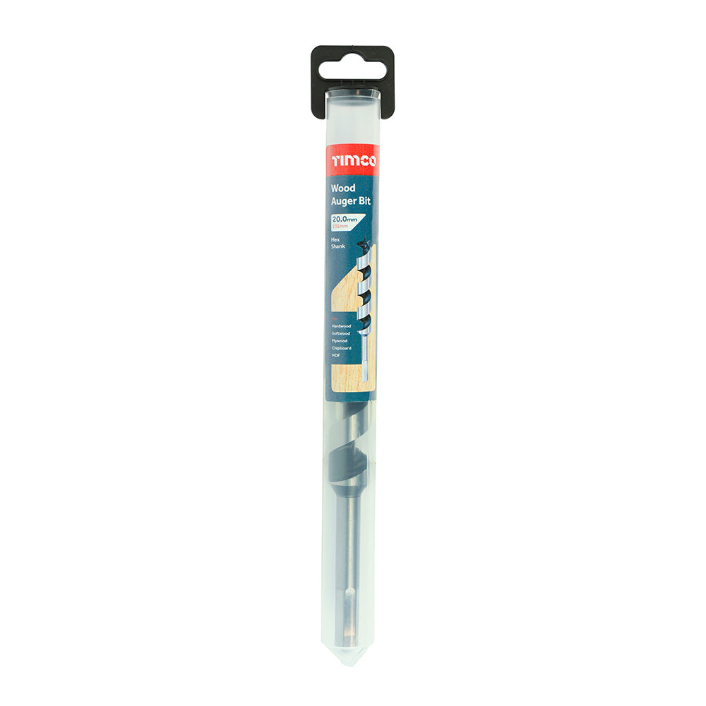 20.0 x 235 Wood Auger Bit - Hex Shank