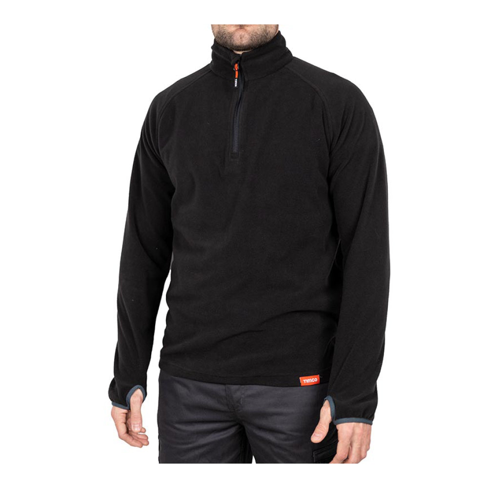 Half Zip Overhead Fleece -Black - Dynamite Hardware