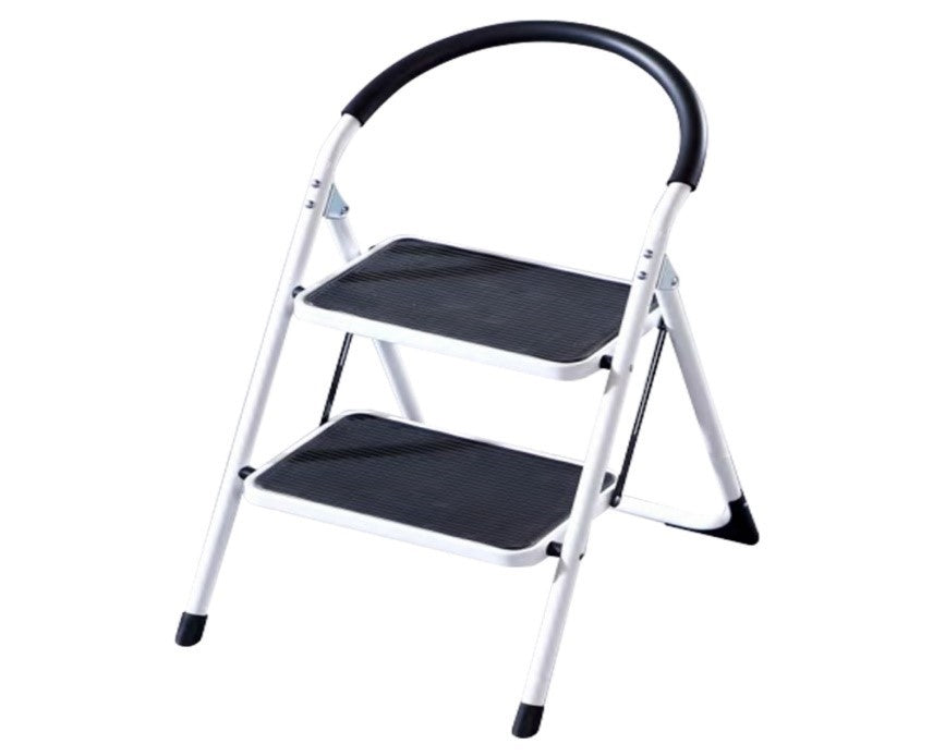 Radius 2 Step Steel Ladder White