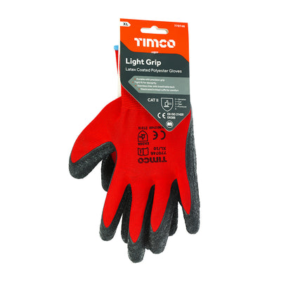 Light Grip Gloves - Crinkle Latex Coated Polyester X Large - Dynamite Hardware