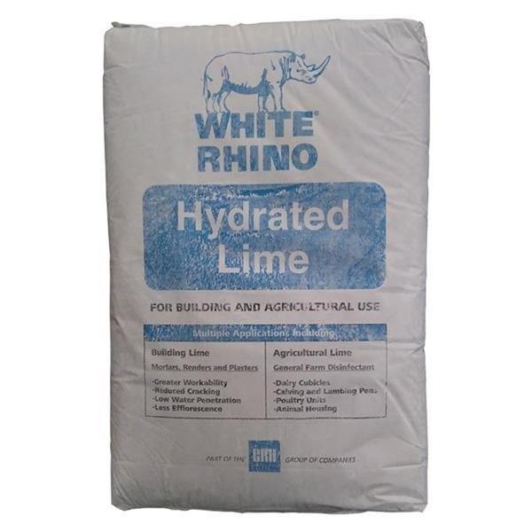 White Rhino Hydrated Lime 25kg Bag - Dynamite Hardware