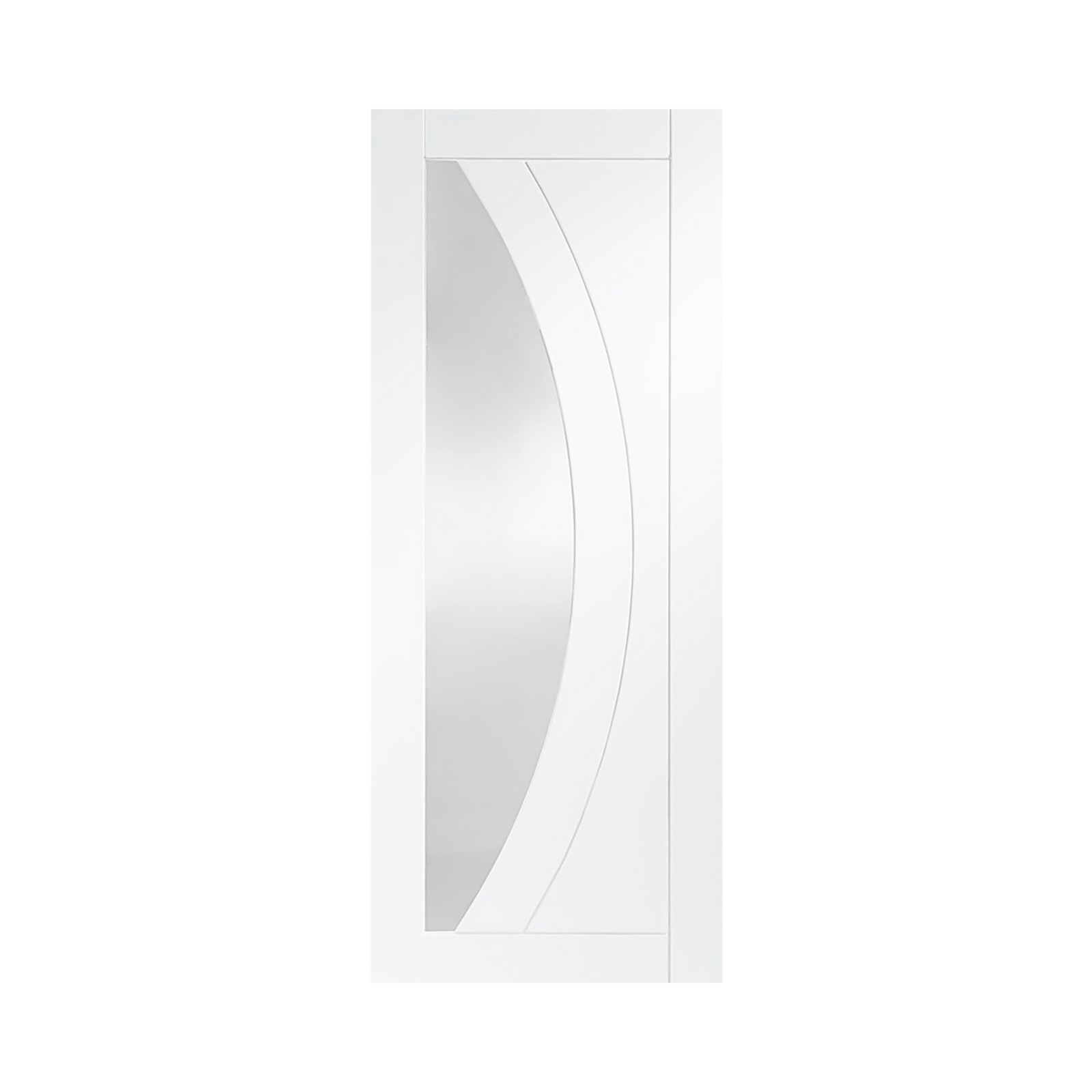 SEADEC Lismore Grooved Curved Frosted Printed Glass White Primed (42MM) - DOOR Dynamite Hardware