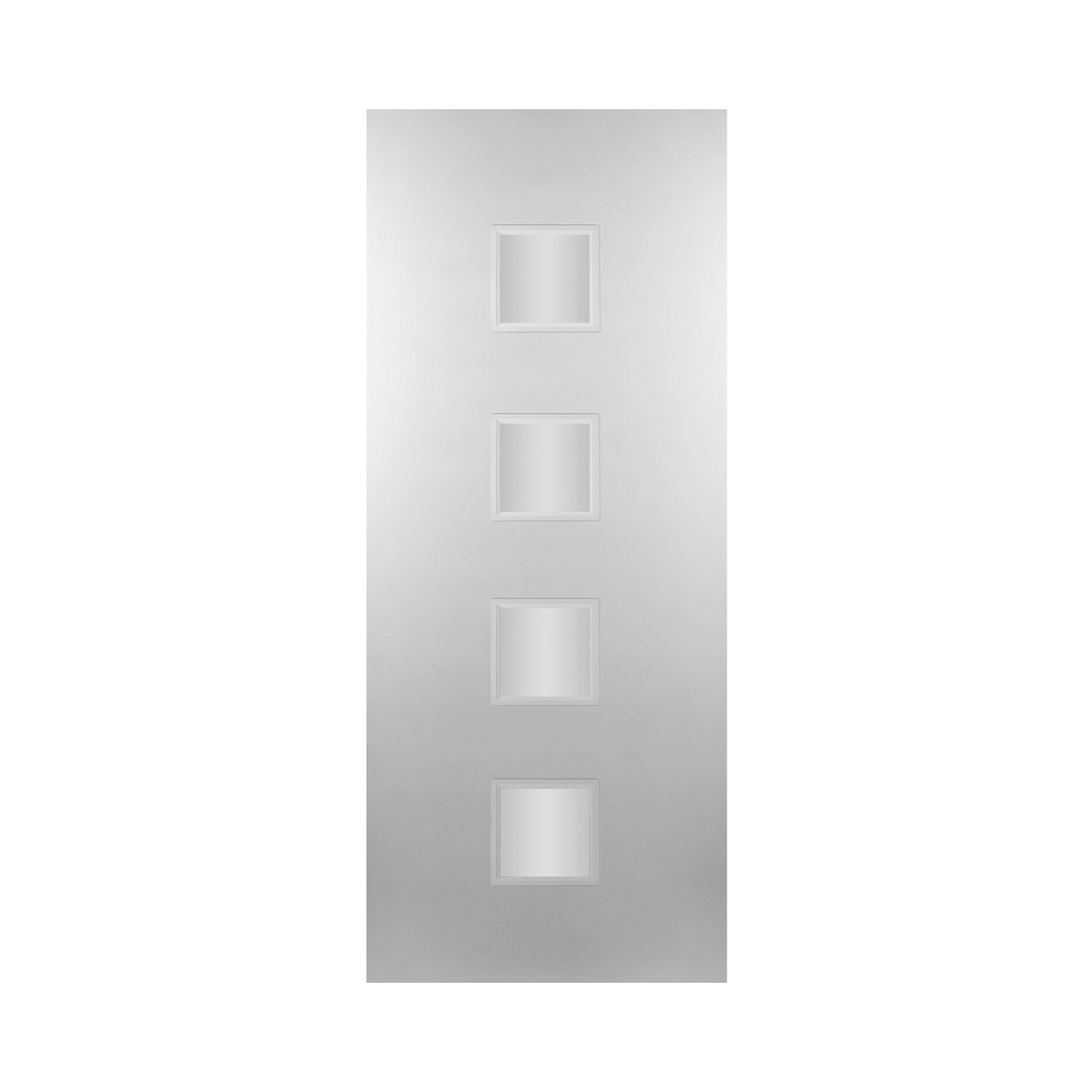 SEADEC Maryland 4 Squares Clear Glass White Primed Design Glass (44MM) - DOOR Dynamite Hardware