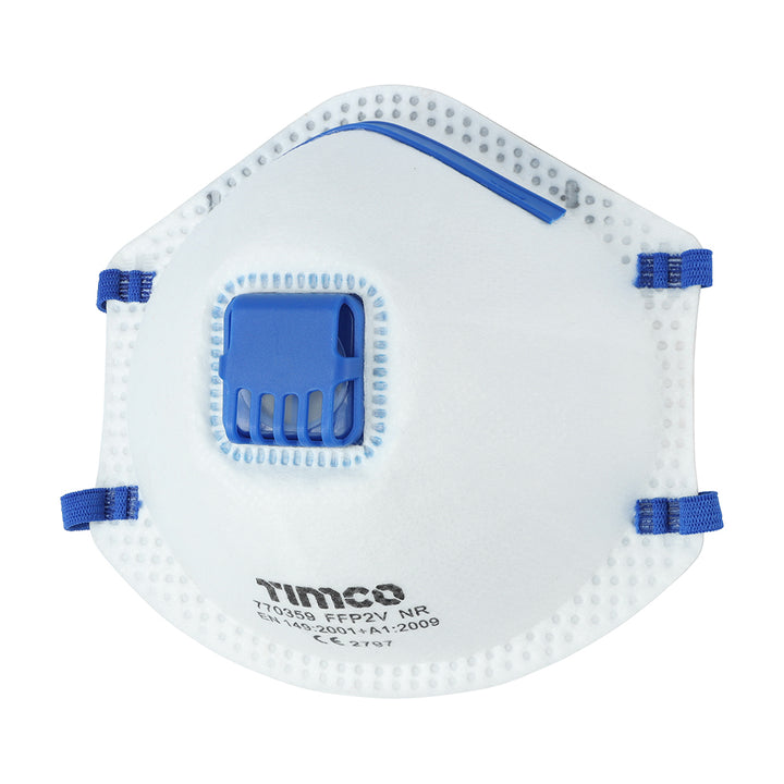 FFP2 Moulded Masks with Valve One Size 3 pack - Dynamite Hardware