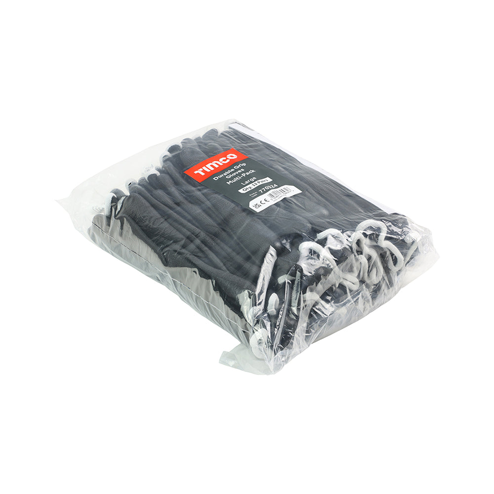 Durable Grip Gloves - PU Coated Polyester - Multi Pack Large - Dynamite Hardware
