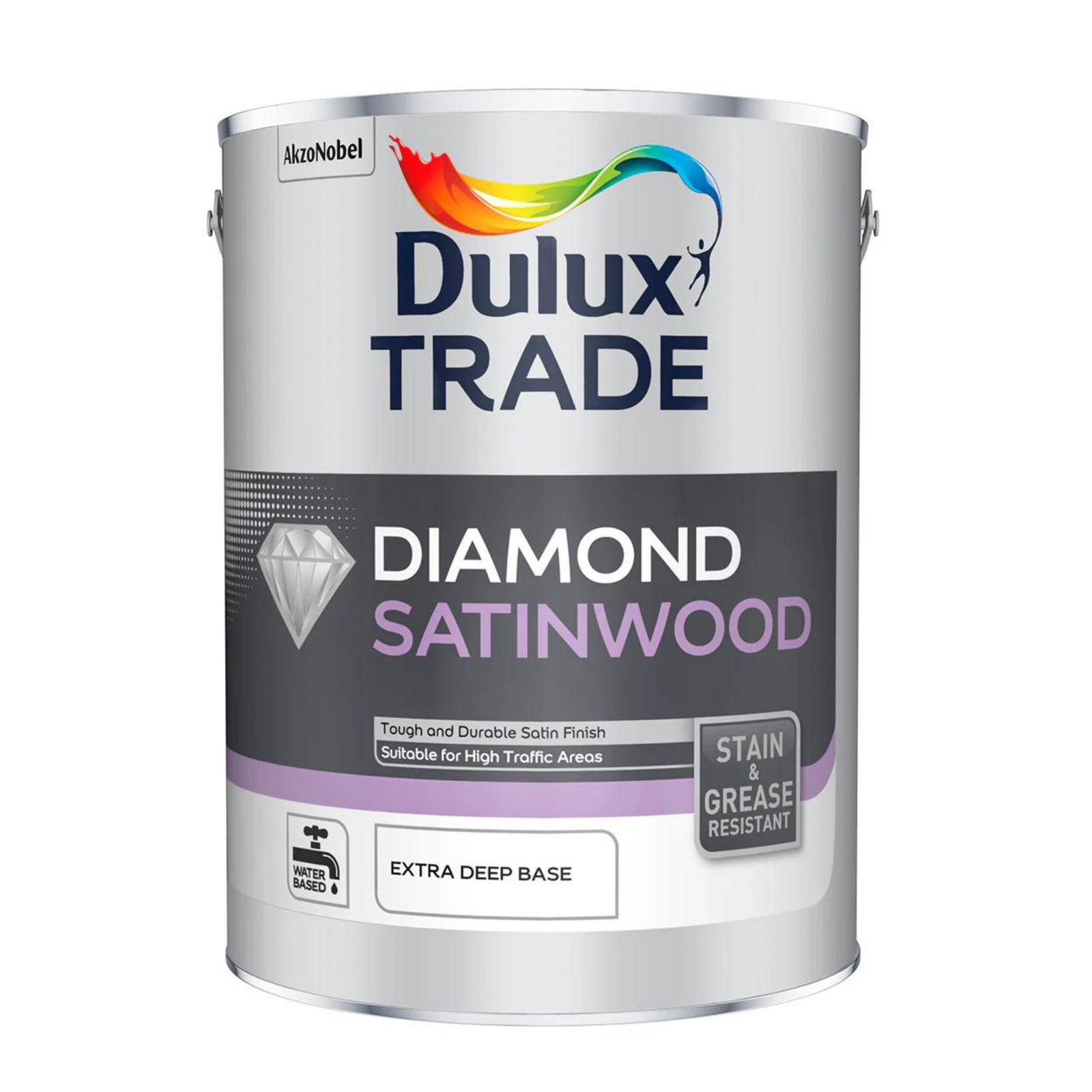 DULUX TRADE DIAMOND SATINWOOD EXTRA DEEP BASE 5L - Dynamite Hardware
