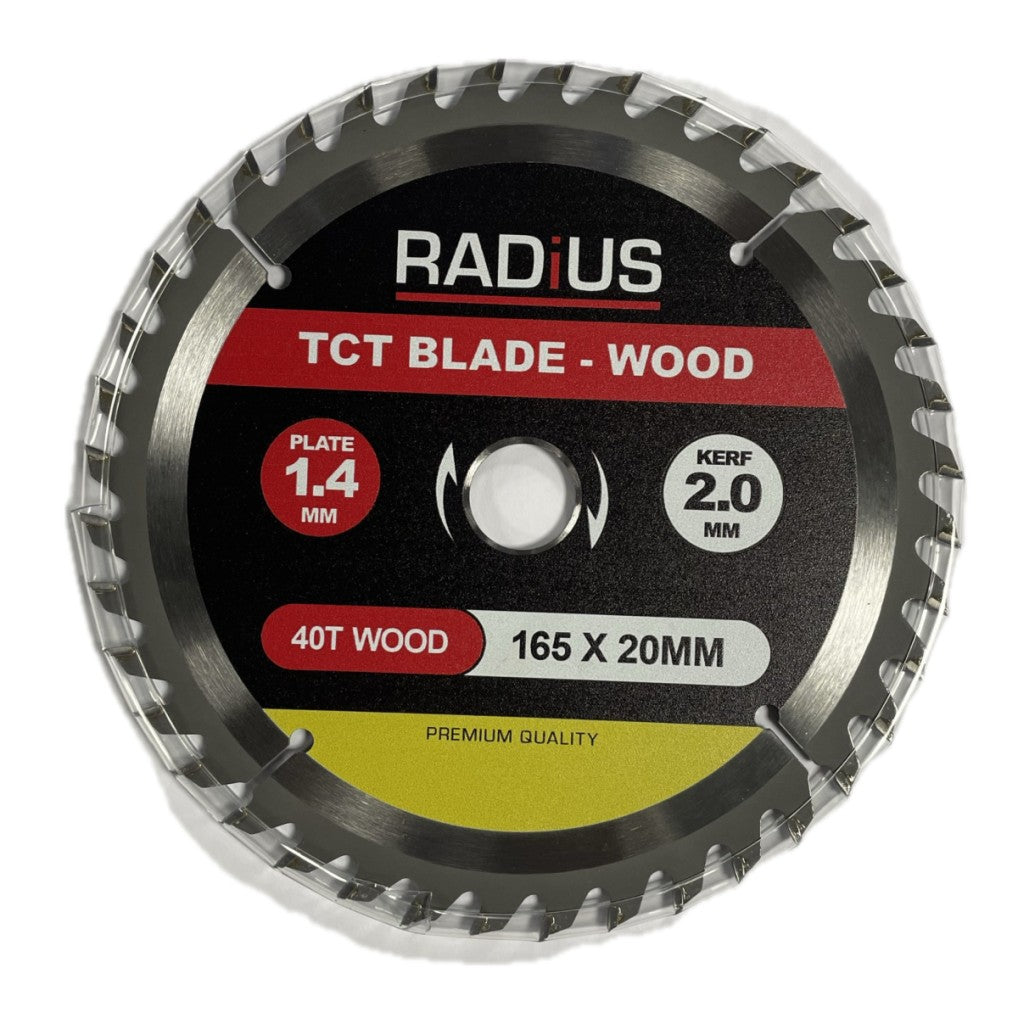Radius 165mm 40T TCT Wood Blade 20mm Bore