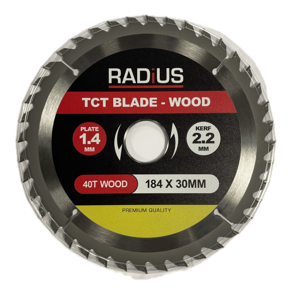 Radius 184mm 40T TCT Wood Blade 30mm Bore