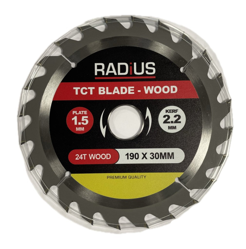 Radius 190mm 24T TCT Wood Blade 30mm Bore