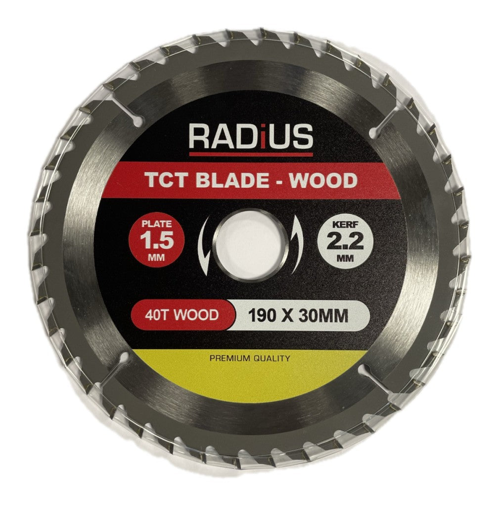 Radius 190mm 40T TCT Wood Blade 30mm Bore