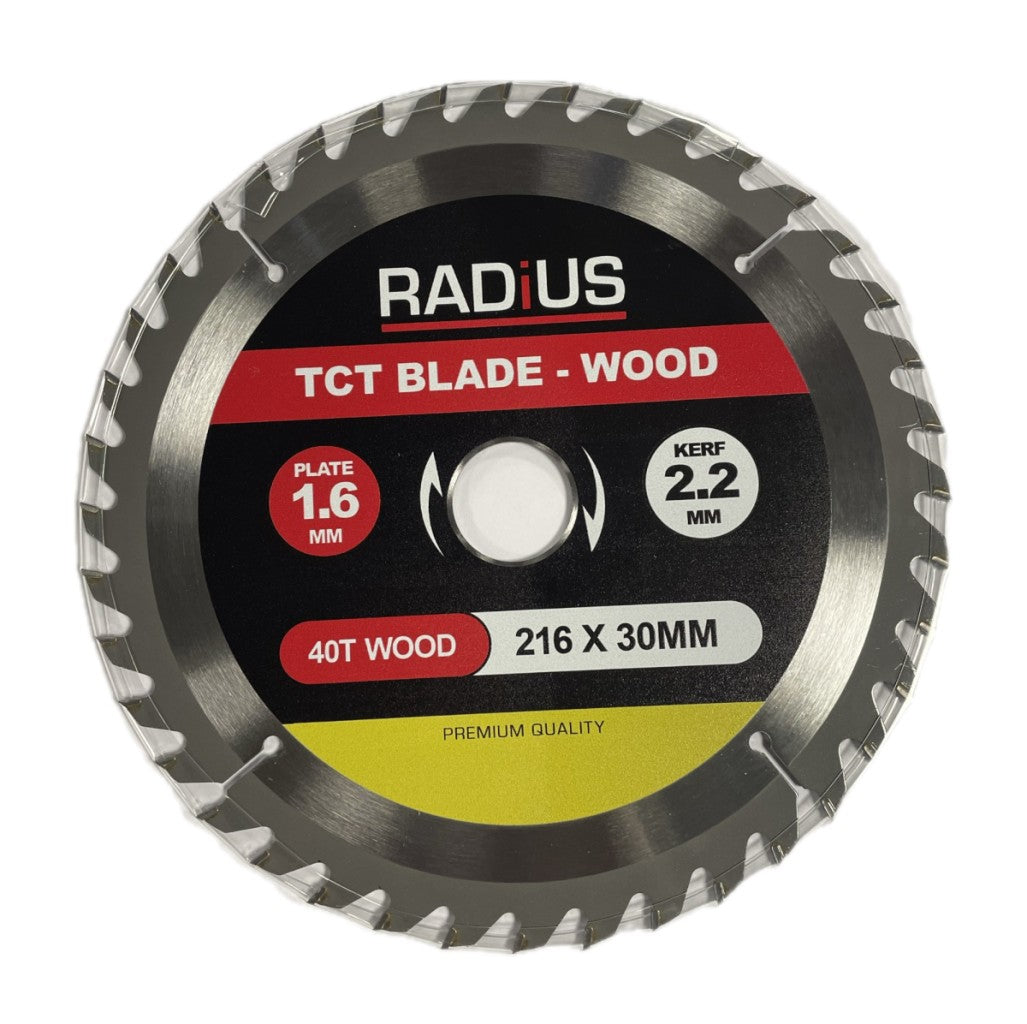 Radius 216mm 40T TCT Wood Blade 30mm Bore